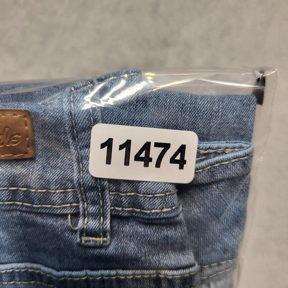 Angels Jeans Womens 14 Blue Light Wash Distressed Straight Leg Cropped - Picture 10 of 10